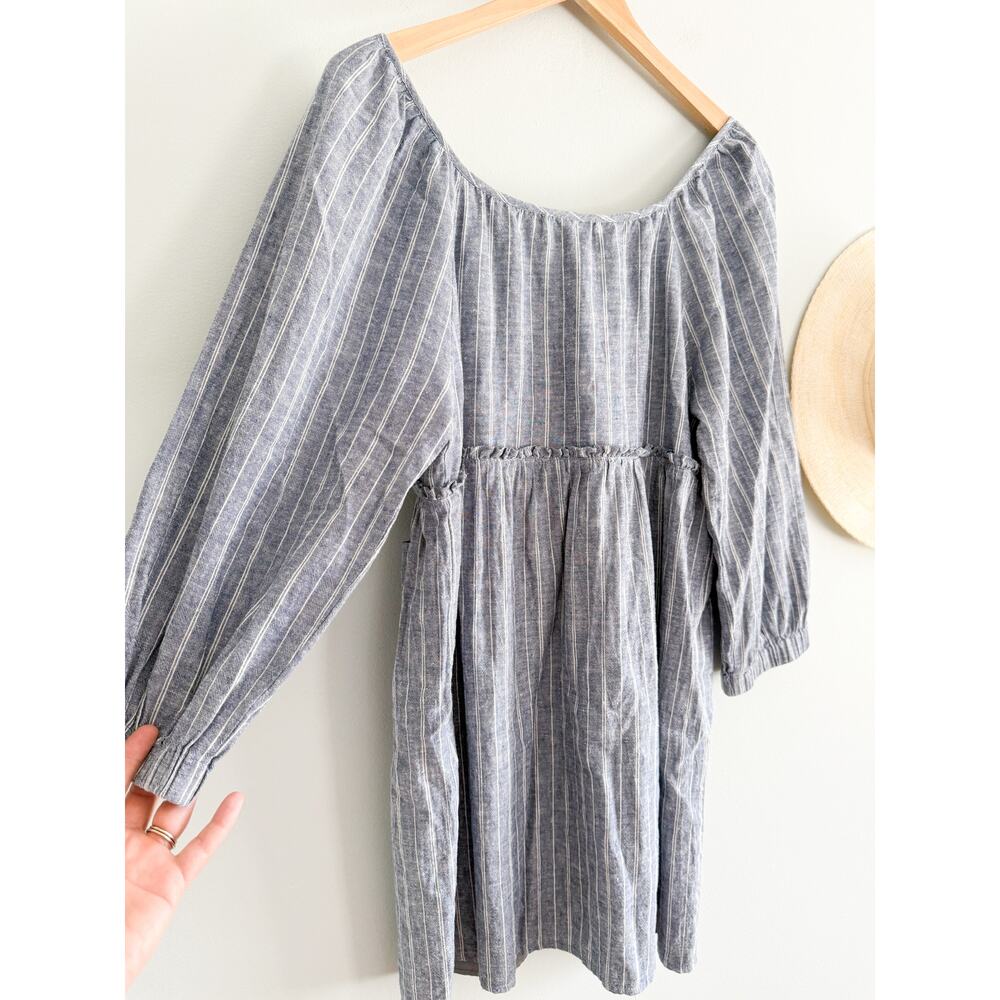 Emerson Fry | Jasmine Button Dress - Denim Stripe Hemp Organic | Sz M - Picture 8 of 8